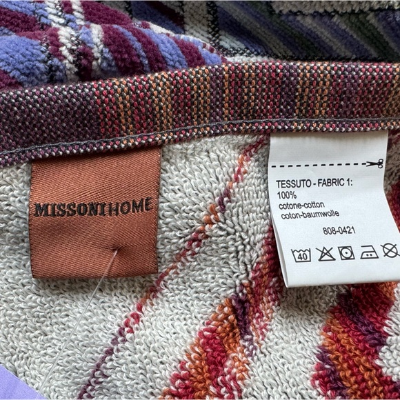 Missoni Tolomeo Beach Towel New zig zag print, oversized Color:Aranci 40” X 70” - Picture 4 of 8